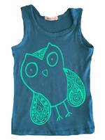 Doodlebug Blue Bamboo Singlet - Owl